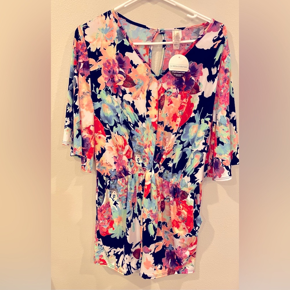 NWT Beeson River floral mini - navy & pink - large